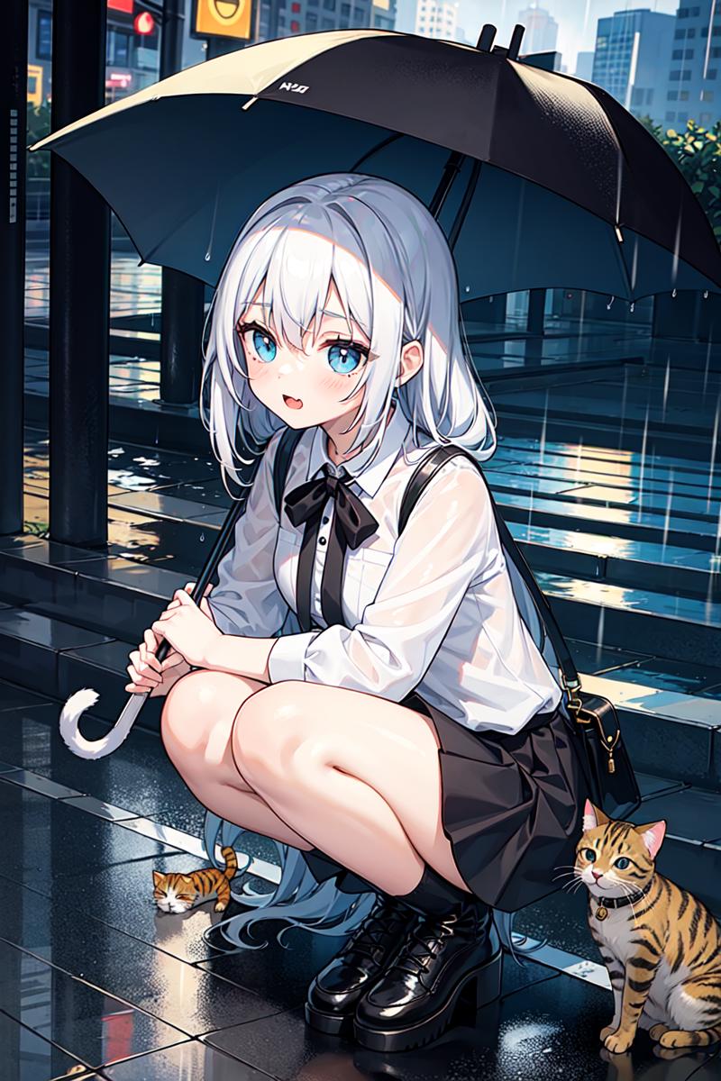 01967-2368880433-cute girl and cat. cute clothes, skirt, squatting, torrential rain, umbrella.png